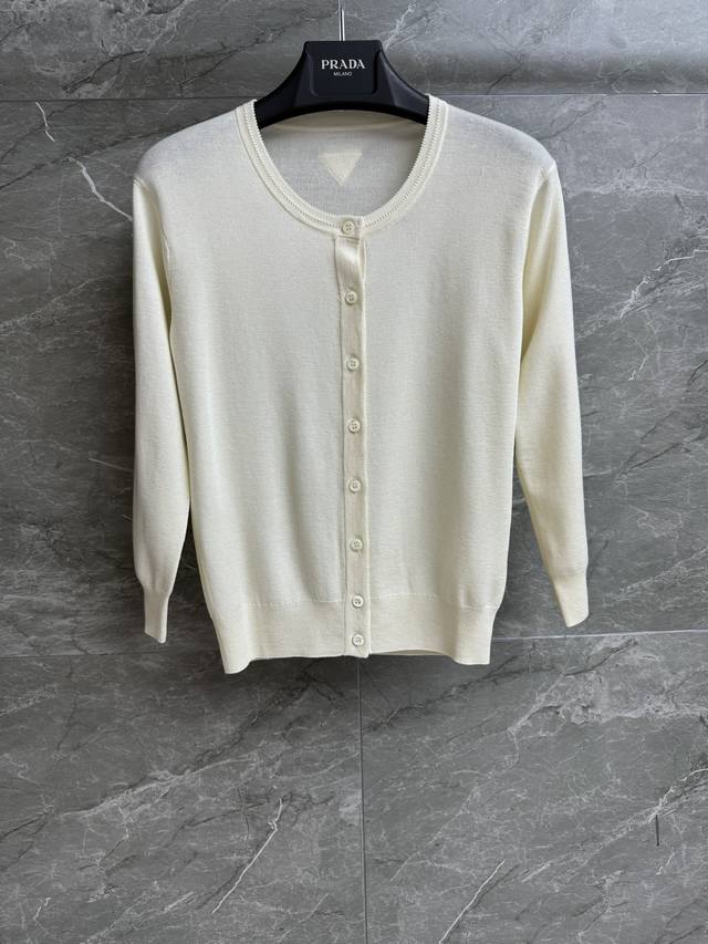 Early Fall new styles are here! P's white silk-cotton cardigan, 2025 Early Fall