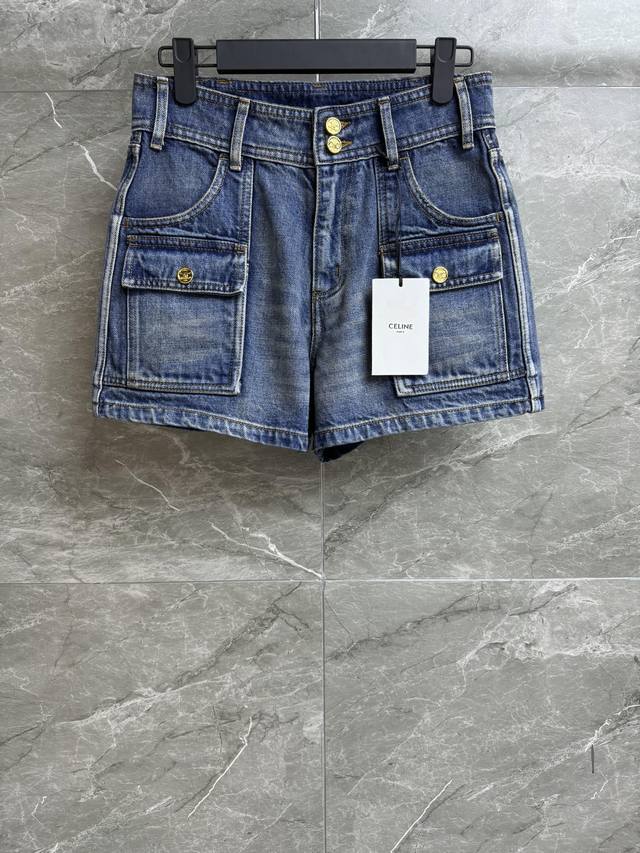 Early Fall New Arrivals Cl Retro Denim Shorts 2025 Early Fall Collection Mid-hi
