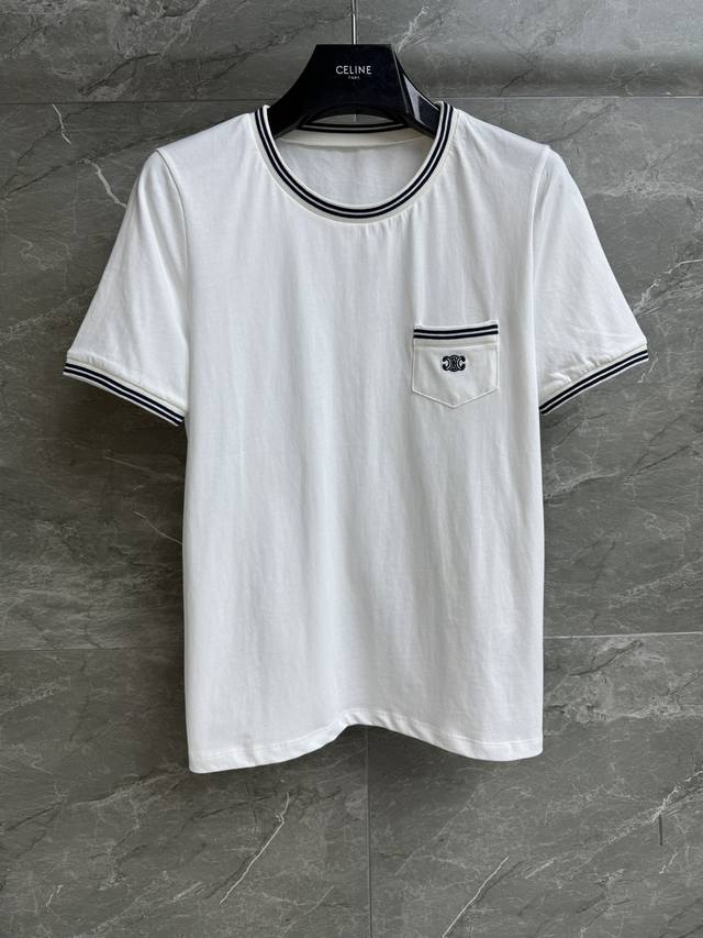 New summer styles are out! Cl pocket embroidered T-shirt, 2025 Spring/Summer co