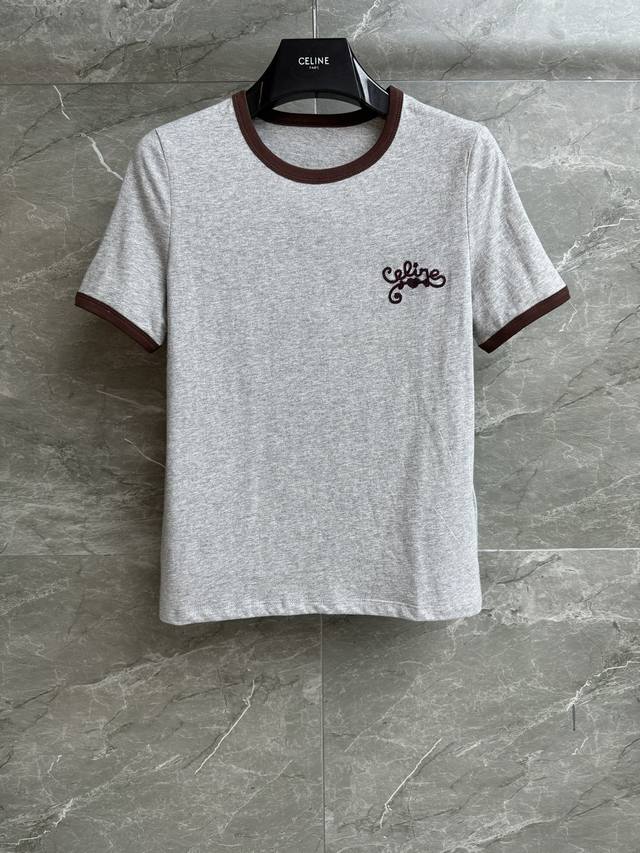 New early fall styles are out! Cl contrast embroidered T-shirt, 2025 Qixi Festi