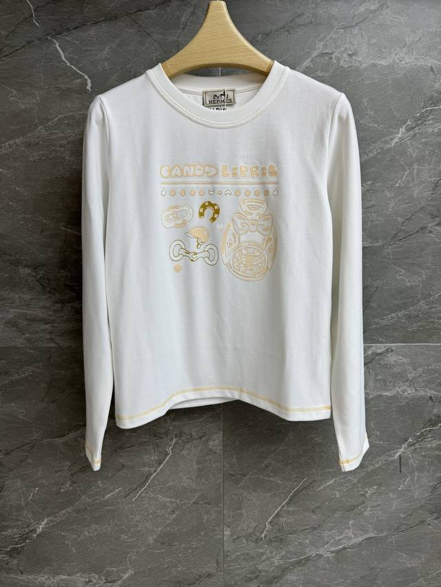 Early fall new styles are here! H-brand printed long-sleeved T-shirt. 2025 Fall
