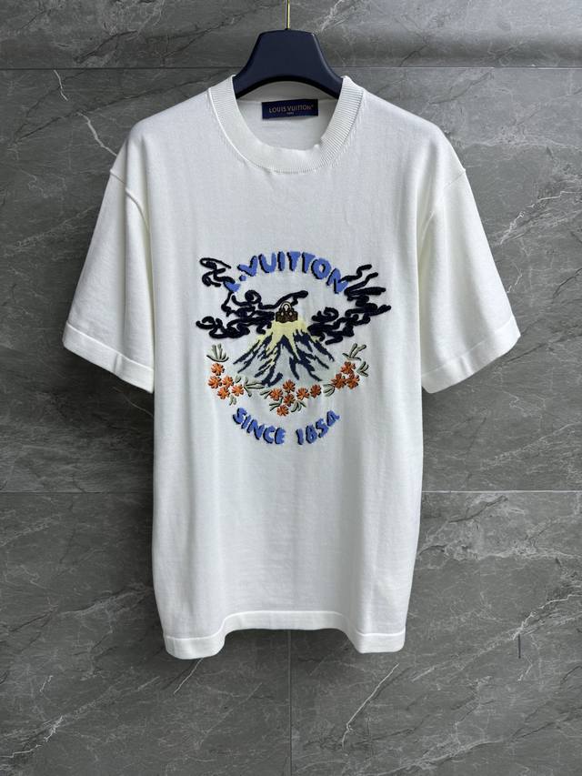 Early Fall New Arrivals L's Volcano Embroidered Short Sleeve 2025 Fall/Winter C