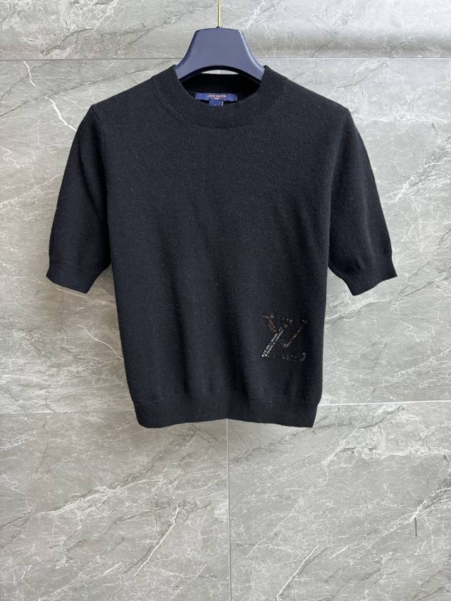 High version shipped L home sequin logo short sleeve 2025 early autumn series r
