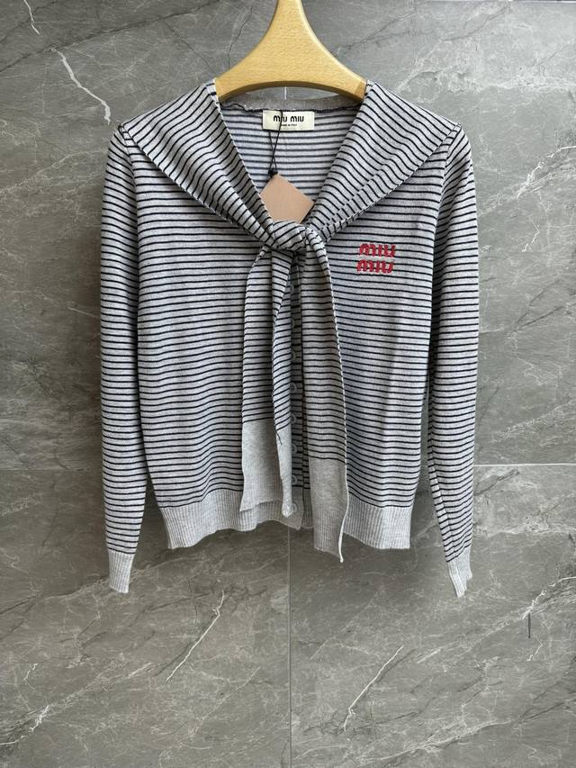 Early Fall new styles are here! Miu shawl striped cardigan. 2025 Early Fall col
