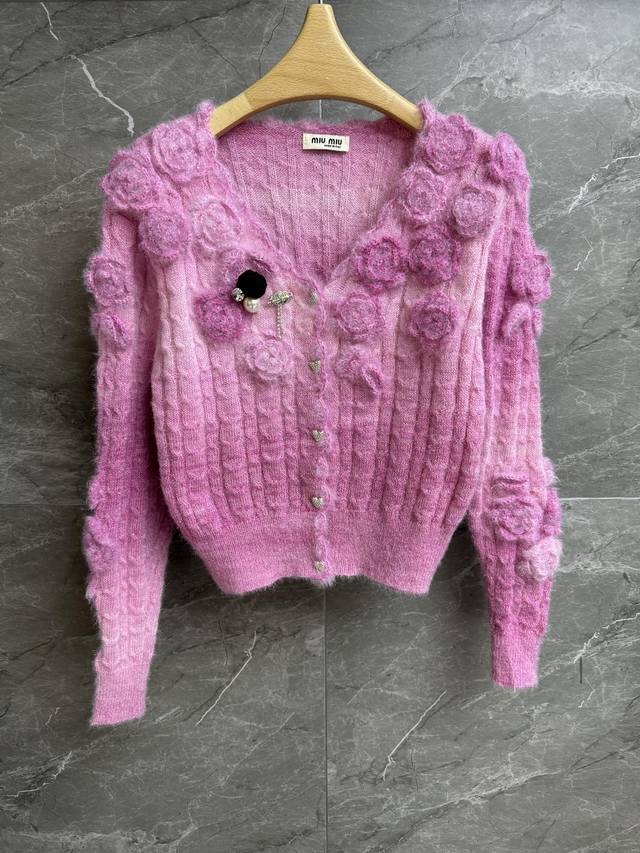Early Fall new styles are here! Miu 3D Flower Cardigan 2025 Early Fall Collecti