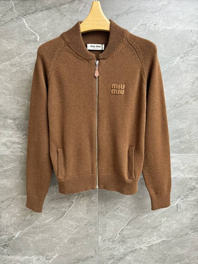 Early Fall new arrivals! Miu zippered cardigan, 2025 Fall/Winter collection. St