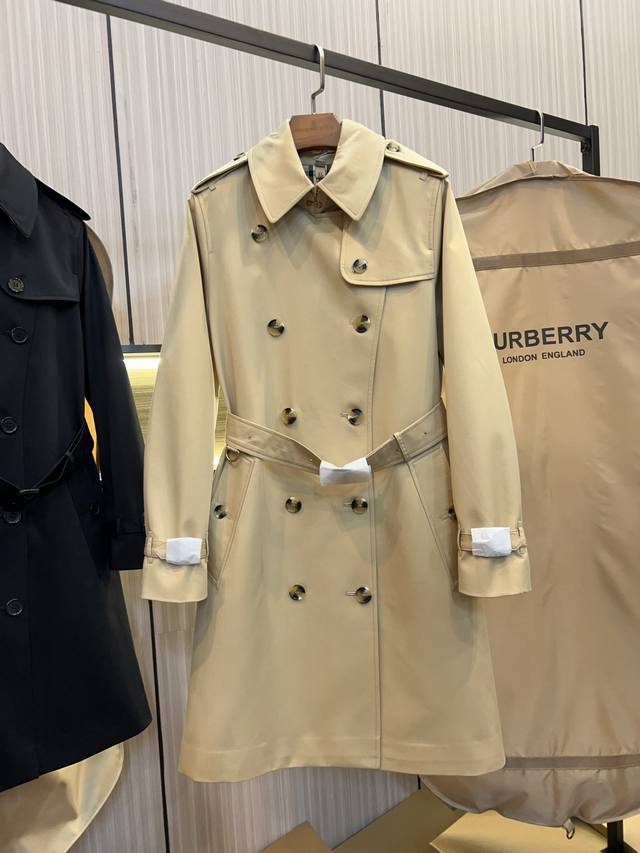 New Kensington Style - Women's Heritage Trench Regular Fit Coat Black Khaki Bur