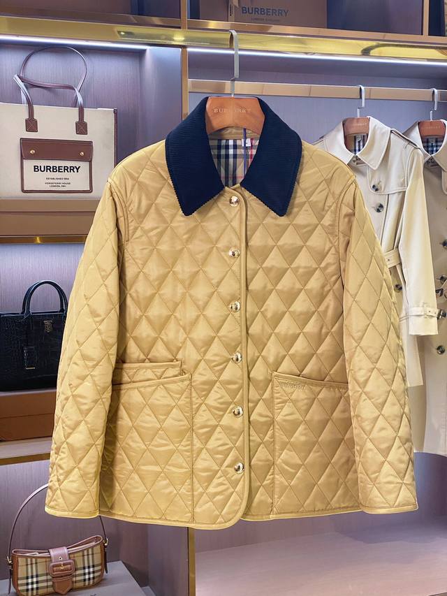24! Bur Women's Corduroy Lapel Quilted Barn Jacket in Tan and Camel. DDD. Bur's