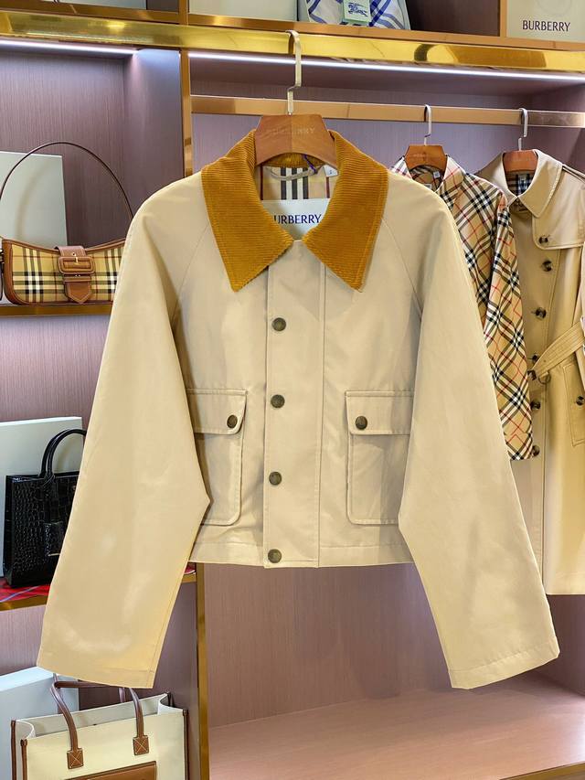 Bur Women's Corduroy Lapel Short Jacket Sand Color Army Green! Size: Smlxl! DDD