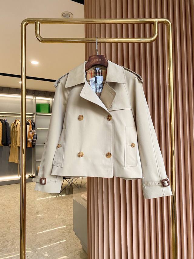 Burberry 25Ss Cotton Gabardine Cropped Trench Coat. Available on the official Bu
