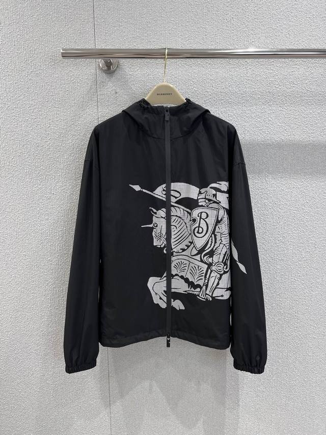 Burb*Rry 25FW's new fall/winter equestrian rider logo-printed nylon jacket, excl