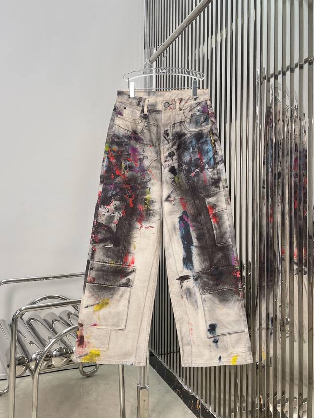 Actual photos of the latest Acne 25New oil painting print jeans Size: Sml DDD