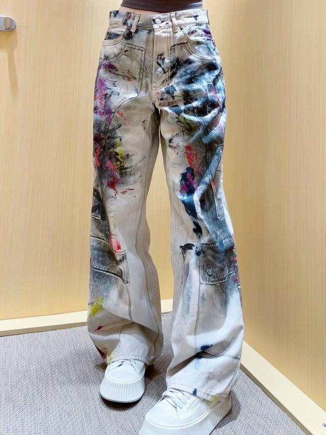 New Acne 25New Oil Painting Print Jeans Size: Sml DDD