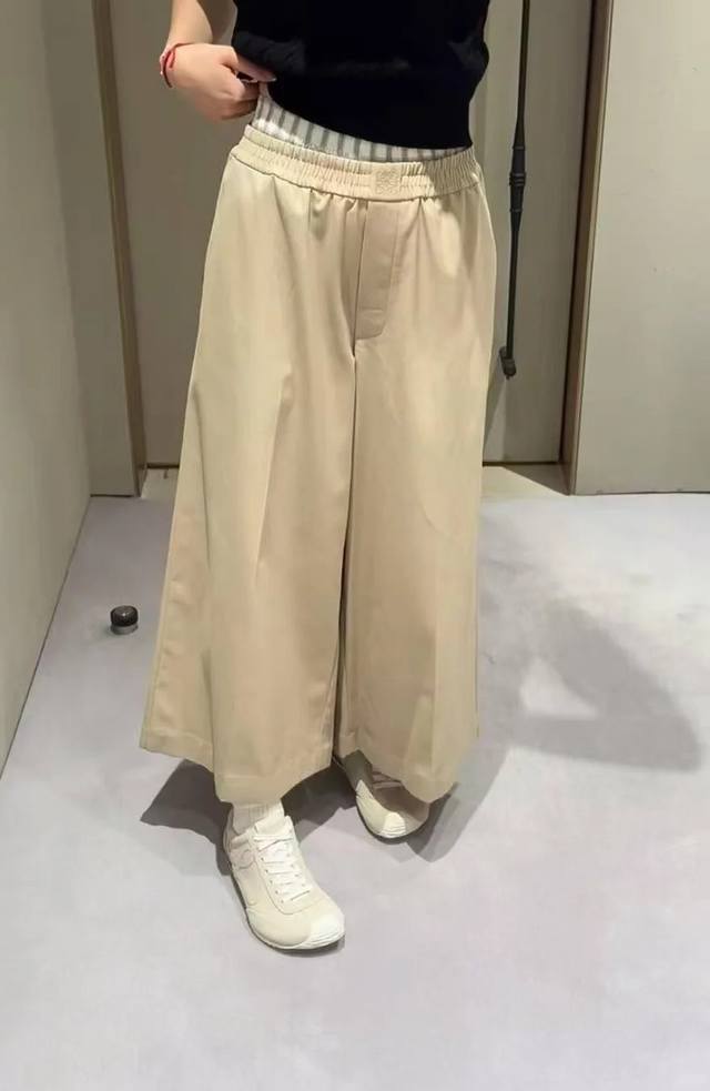 New Latest Loe 25New Double Waist Capri Wide Leg Casual Pants Size: Sml DDD