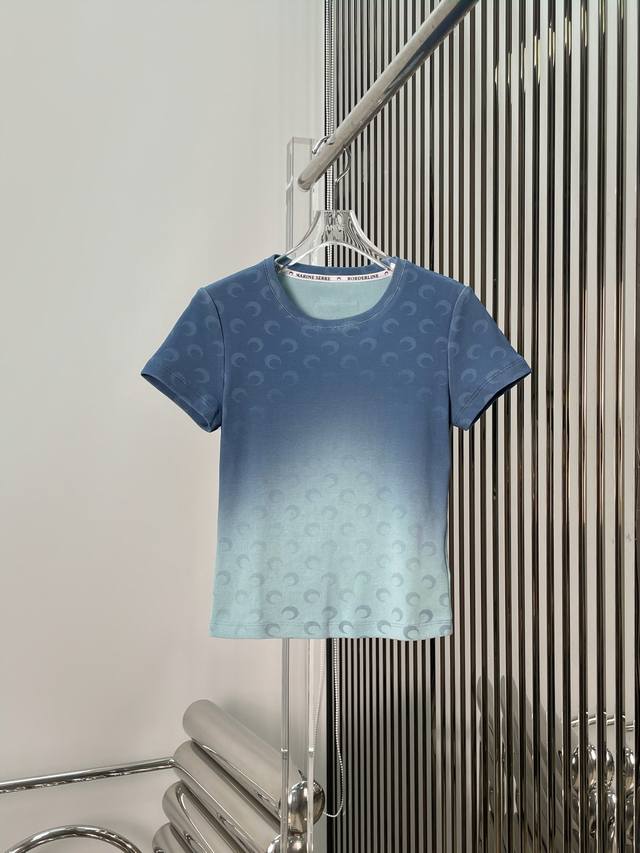 Actual photos of the latest Marine 25New small moon gradient print short-sleeve