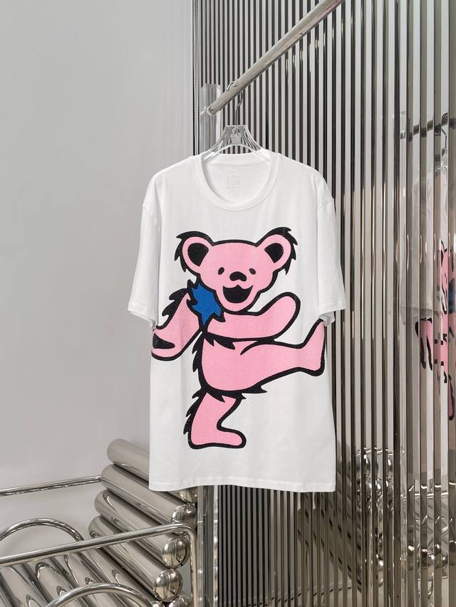 Actual photos of the latest Loe 25New colorful bear hot diamond T-shirt size: S