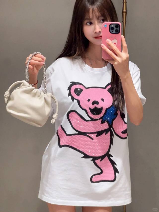 New Latest Loe 25New Colorful Bear Hot Diamond T-shirt Size: Sml DDD