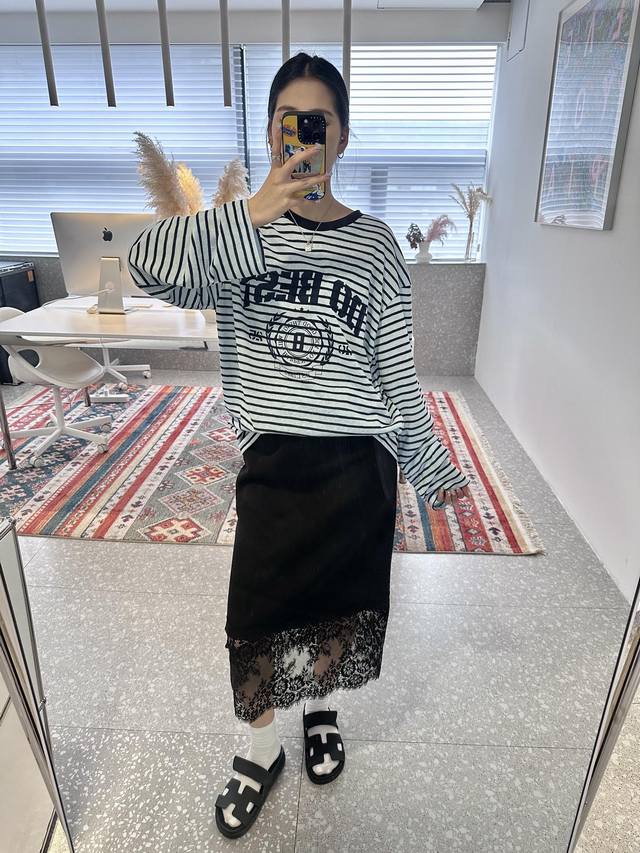No Name New 2025 New Acne Studios Striped Long Sleeve Top Fabric is soft and com