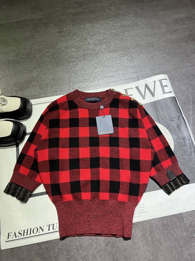 Louis Vuitton Lv 25 early autumn new plaid color matching short sleeves, plaid c