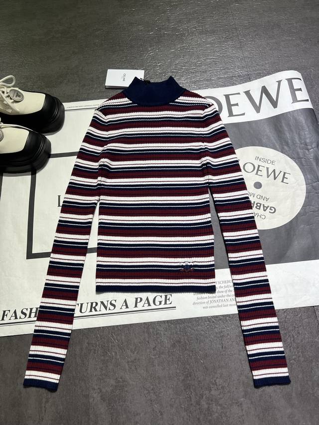 Original development Celin* Celine 25 autumn and winter new striped sweater, cl