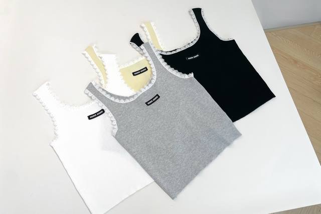 25 New lace square neck vest in yellow, white, gray, black and other styles. Fea