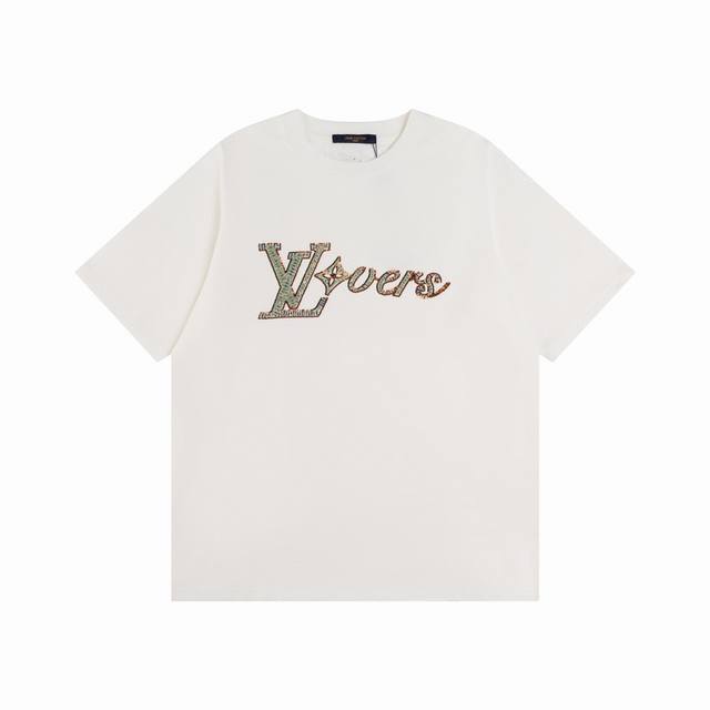 Louis Vuitton 2025 Ss Lv New Heavy Sequin Embroidery Short-Sleeve T-ShirtNumber