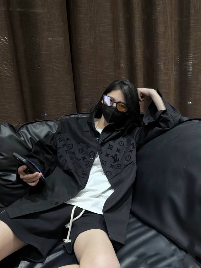 New Louis Vuitton SS24 new pure cotton flocked casual jacket and shirt Made of