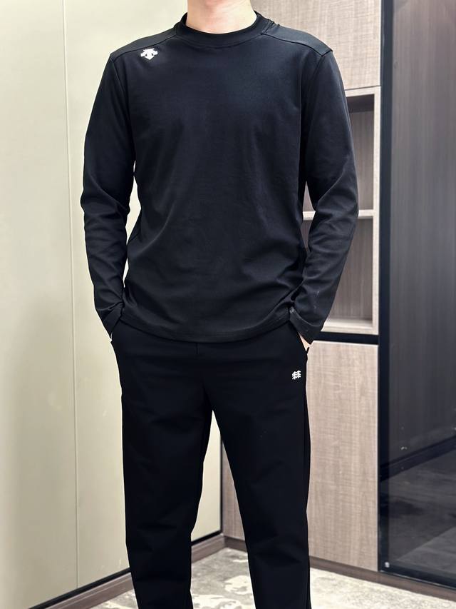 Offer , Descente's new fall business casual knitted pullover T-shirt for men,