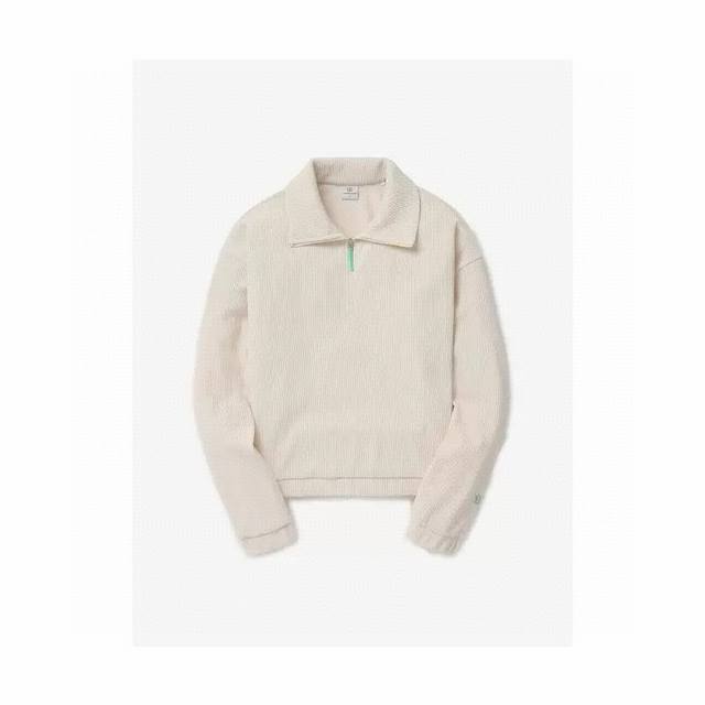 Details of the Kolon women's half-zip stand-up collar waffle sweatshirt! Kolonsp