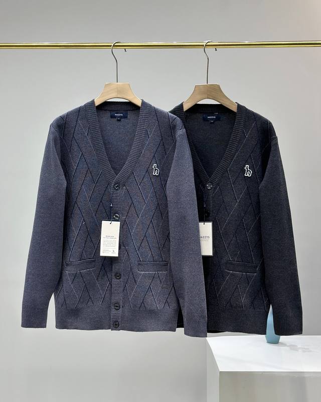 In stock! New Hazzys wool sweaters for men, casual fall cardigans, wool blend k
