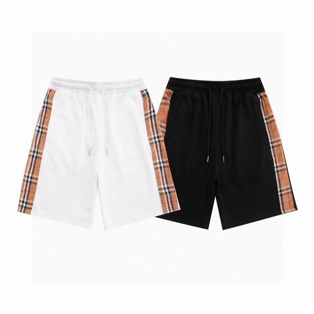 Offers Burberry 2025Ss classic side plaid couple's cotton terry shorts. Highest