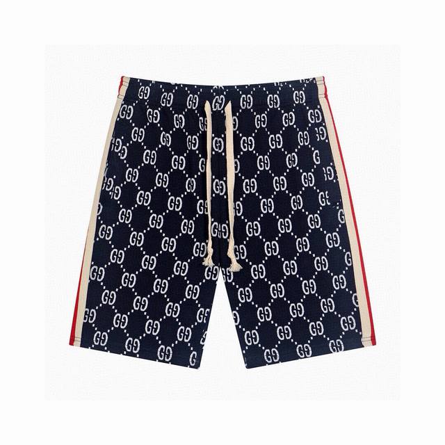 Offering Gucci 2025Ss new dark blue jacquard couple casual shorts The highest ve