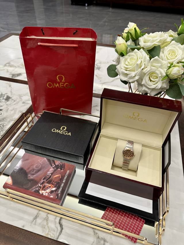 Image and packaging: Original Swiss Omega Double Eagle women's watch. This powe