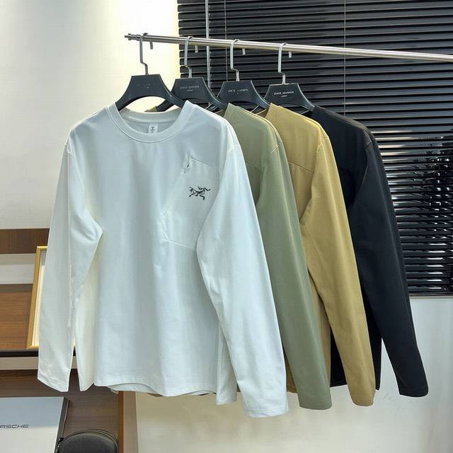 New Arrival Arc's new early fall pocket long-sleeved T-shirt for men and women,
