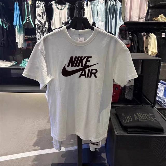 Nike Air high-quality cotton straight T-shirt short-sleeved couple style Color: