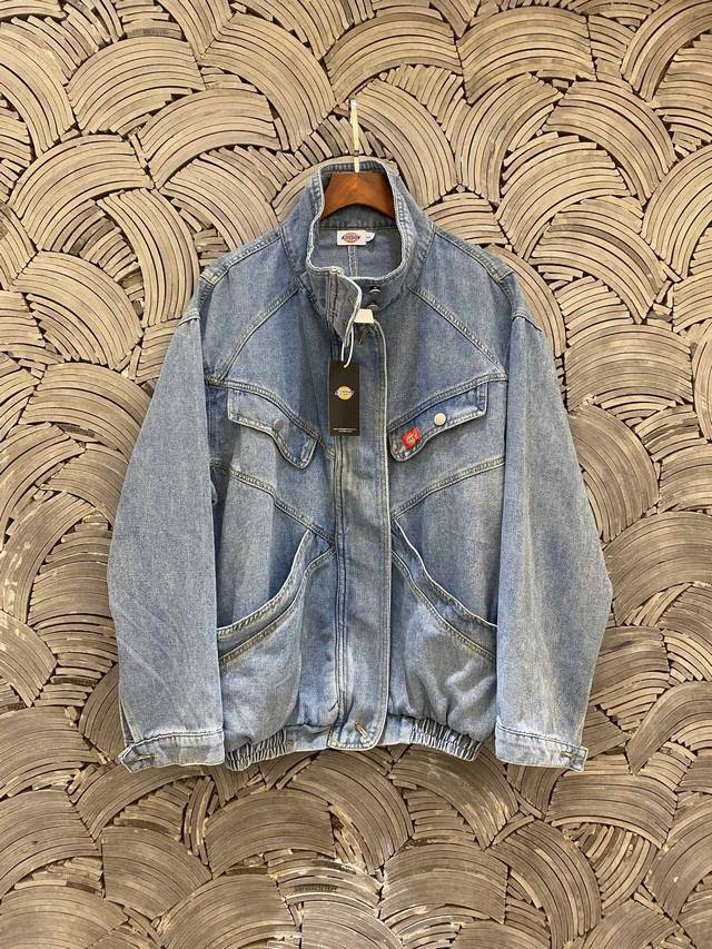 Dickies high-quality heavy-duty distressed retro embroidered red label denim hea