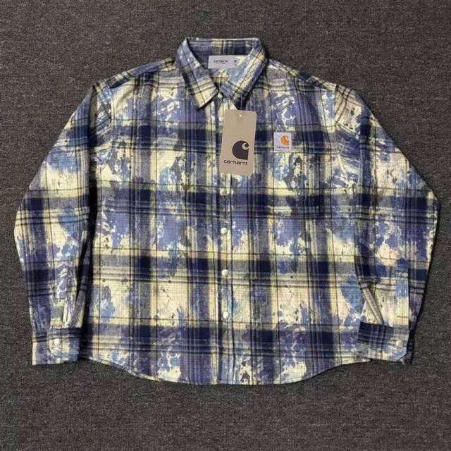 Carhartt Thick Embroidered Ink-dyed Straight Plaid Shirt Jacket Couple Style Col