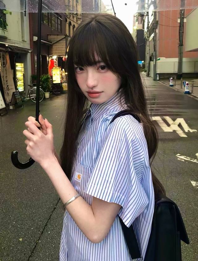 Carhartt Carhartt embroidered logo striped short-sleeved heavyweight cotton laye