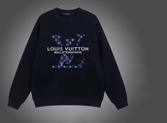 New Lv Louis Vuitton jacquard letter logo couple round neck sweatshirt, the sam