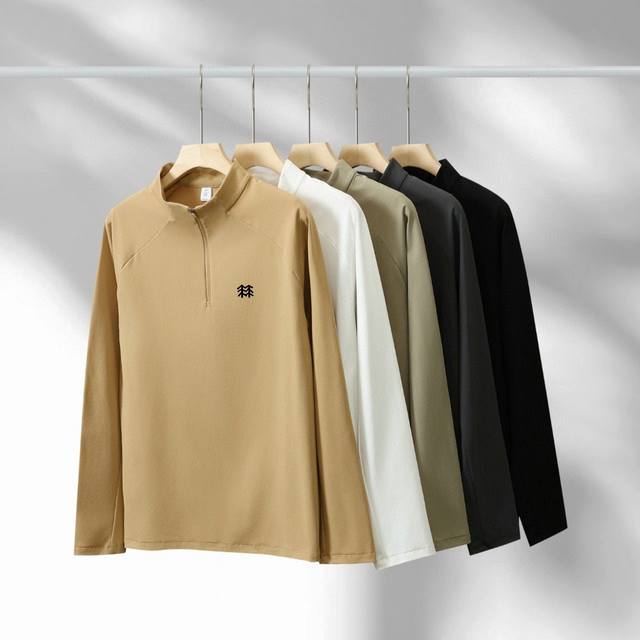 Autumn outdoor sports leisure long-sleeved T-shirt half-zip fitness training cyc