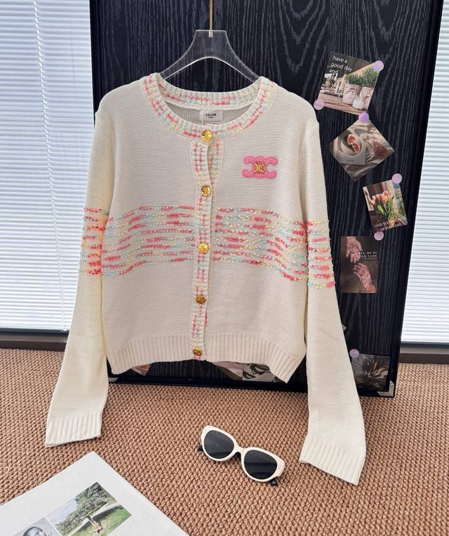 Price: Product Name: Celin* Arc de Triomphe Gold-Button French Preppy Style Kni