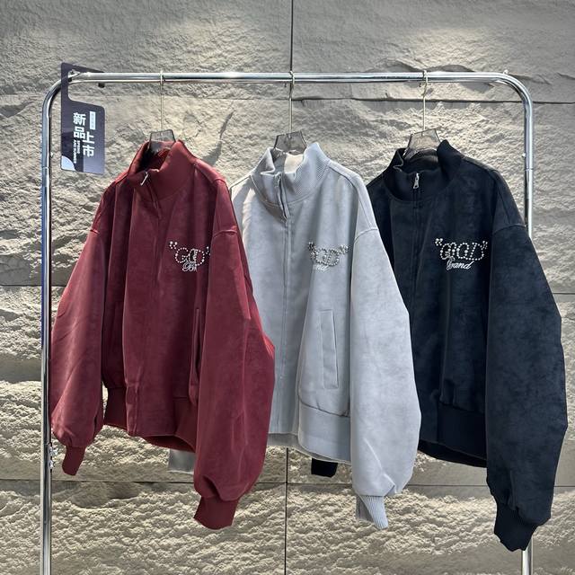 Goodbrand celebrity style light luxury high-end Good pearl jacket zipper coat un