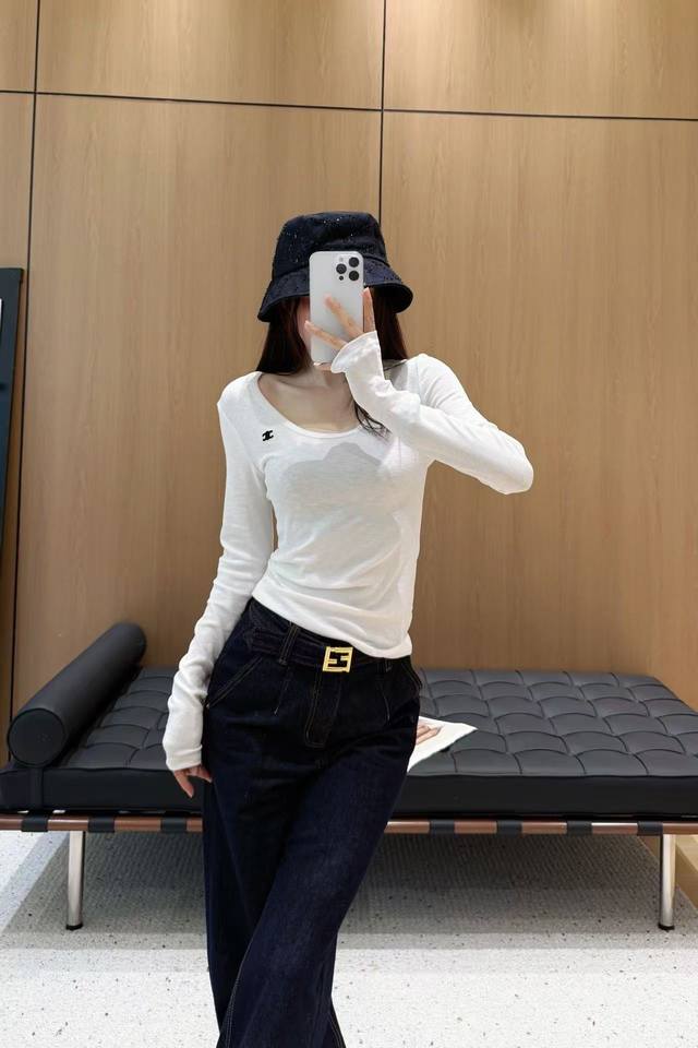 New arrival Ce Celine 25Ss new tops highly recommended embroidered letter long-