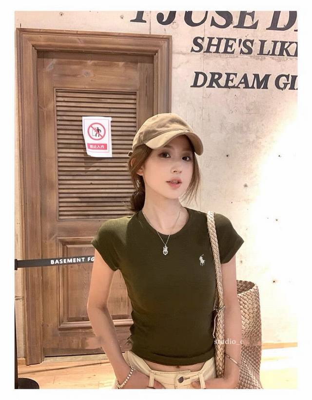 New arrivalRl Ralph 25Ss high-end olive overalls suitKhaki overallsEffortless d