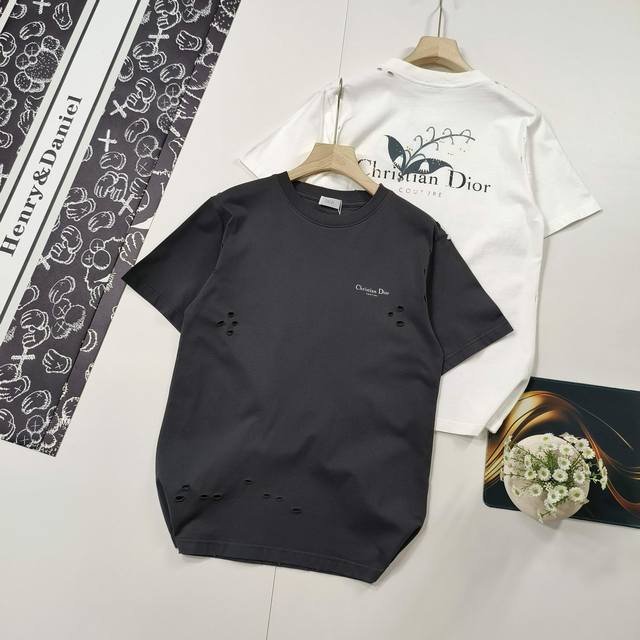 Sizes Xs-L, ripped. Dior 2025 Ss new lily of the valley print distressed short-s