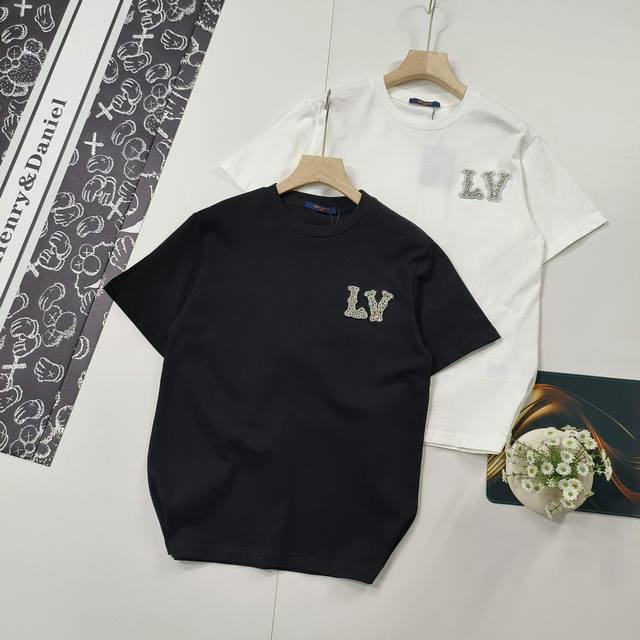 Size Xs-L Popular Louis Vuitton 2025 Ss Home Lv New Beaded Rhinestone Embroidere