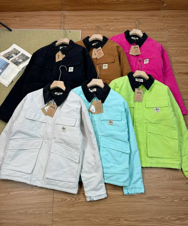 Main Image: Stussy Washed Canvas Shop Jacke, a vintage heavy-duty workwear washe