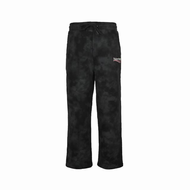 Balenciaga 24Fw embroidered cola mud-dyed washed trousers. Popular heavy-duty ti