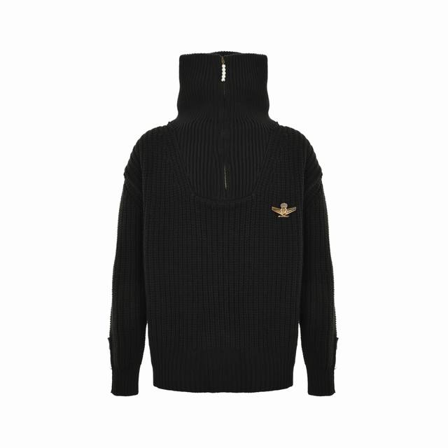 Louis Vuitton sheep and wool blend half-zip pullover knit sweaterAuthentic 25100