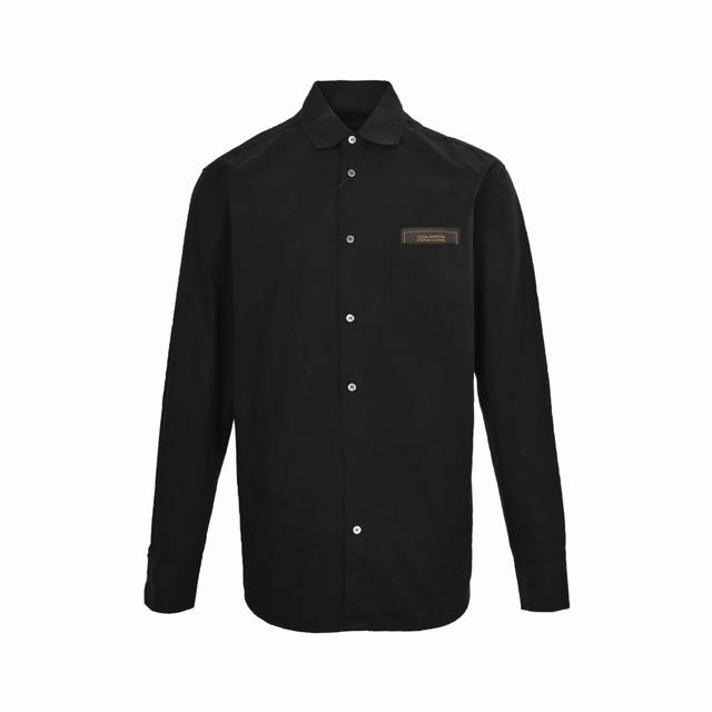 Louis Vuitton DNA label long-sleeved shirt. Custom-made platinum cotton silk, er